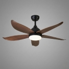 quạt trần 5 cánh nhựa giả gỗ có đèn UDQ6106, quạt trần cánh nhựa ABS, quạt trần phòng khách hiện đại, quạt trần resort cao cấp