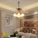 Quạt Trần 5 Cánh Sắt Có Đèn Chùm Cổ Điển SN7928