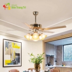 Quạt Trần 5 Cánh Sắt Có Đèn Chùm Cổ Điển SN7928