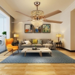 Quạt Trần 5 Cánh Sắt Có Đèn Pha Lê SN7916 Φ1320