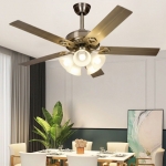 Quạt Trần 5 Cánh Sắt Có Đèn Chùm AU-QT1041 Ø1320