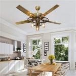 Quạt Trần 5 Cánh Sắt Có Đèn Kiểu Retro UDQ9808 Ø1300