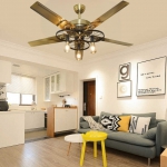 Quạt Trần 5 Cánh Sắt Có Đèn Kiểu Retro UDQ9808 Ø1300