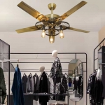 Quạt Trần 5 Cánh Sắt Có Đèn Kiểu Retro UDQ9808 Ø1300