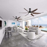 Quạt Trần 6 Cánh Nhựa Có Đèn Trang Trí Hội Trường SN7936 Φ1670