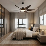 Quạt Trần 6 Cánh Có Đèn Trang Trí Phòng Khách UDQ6108 Φ1300