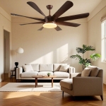 Quạt Trần 8 Cánh Nhựa ABS Có Đèn LED Hiện Đại DQ6188 Φ1520