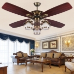 Quạt Trần 5 Cánh Gỗ Có Đèn Chùm Tân Cổ Điển NA-QT603 Ø1200