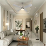 Quạt Trần 4 Cánh Nhựa Có Đèn Hiện Đại AU-QT2112 Ø1060