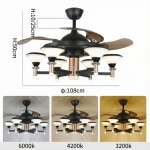 Quạt Trần Cánh Xếp Có Đèn LED Kiểu Retro UDQ6127 Ø1080