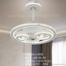 Mẫu quạt đèn trần cánh xếp trang trí phòng khách QT9767, quạt trần đèn cho phòng ngủ QT9767, mẫu quạt trần đẹp phòng khách QT9767