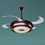 Quạt Trần Cánh Xếp Có Đèn LED Đổi 3 Màu UDQ8003 Ø1100