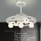 Mẫu quạt đèn trần cánh xếp phòng khách hiện đại QT9729, quạt đèn trần trang trí phòng ăn QT9729