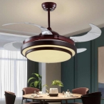 Quạt Trần Cánh Xếp Có Đèn LED Đổi 3 Màu UDQ8009 Ø1100