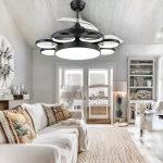 Quạt Trần Cánh Xếp Có Đèn LED Hiện Đại UDQ6155