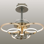 Quạt Trần Cánh Xếp Có Đèn LED Vòng Mạ Đồng NA-QT9517 Ø600