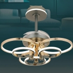 Quạt Trần Cánh Xếp Có Đèn LED Vòng Mạ Đồng NA-QT9517 Ø600