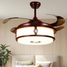 Đèn quạt trần cánh xếp QT2127, Mẫu quạt trần đèn trang trí phòng khách qt2127, quạt đèn trần giấu cánh kiểu mới qt2127