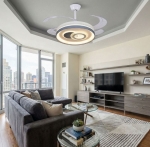 Quạt Trần Cánh Xếp Có Đèn Trang Trí Phòng Khách UQT6169