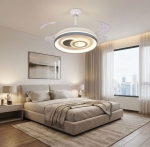 Quạt Trần Cánh Xếp Có Đèn Trang Trí Phòng Khách UQT6169