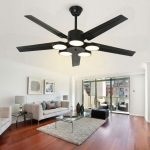 Quạt Trần Phòng Khách 5 Cánh Sắt Có Đèn LED UDQ6152 Φ1320