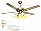 Quạt Trần Đèn Chùm Cánh Kim Loại QVifa06