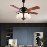 Quạt Trần Đèn Chùm 5 Cánh Gỗ NA-QT2833 Ø1320