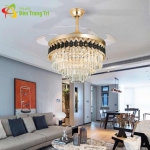 Quạt Trần Giấu Cánh Đèn Pha Lê 3 Màu Hiện Đại SN2714