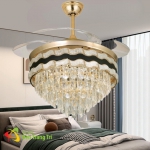 Đèn Quạt Trần Pha Lê Cánh Xếp Hiện Đại SN2716