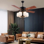 Quạt Trần Đèn Chùm 5 Cánh Gỗ NA-QT2833 Ø1320