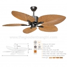 Quạt trần trang trí cánh lá cọ phong cách nhiệt đới QVifa77
