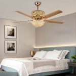 Quạt Trần 5 Cánh Sắt Có Đèn Pha Lê SN7916 Φ1320