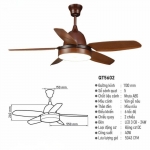 Quạt Trần Cánh Nhựa Có Đèn LED KH-QT5602 Ø1100