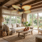 Quạt Trần Lá Cọ Phong Cách Nhiệt Đới SC03