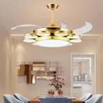 Quạt Trần Cánh Xếp Có Đèn LED Hiện Đại UDQ6154 Φ1300