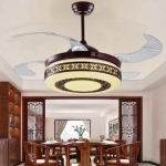 Quạt Trần Cánh Xếp Có Đèn LED Đổi 3 Màu UDQ8008 Ø1100