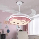 Đèn Quạt Hello Kitty Trang Trí Phòng Bé QVifa25-21 Ø1100